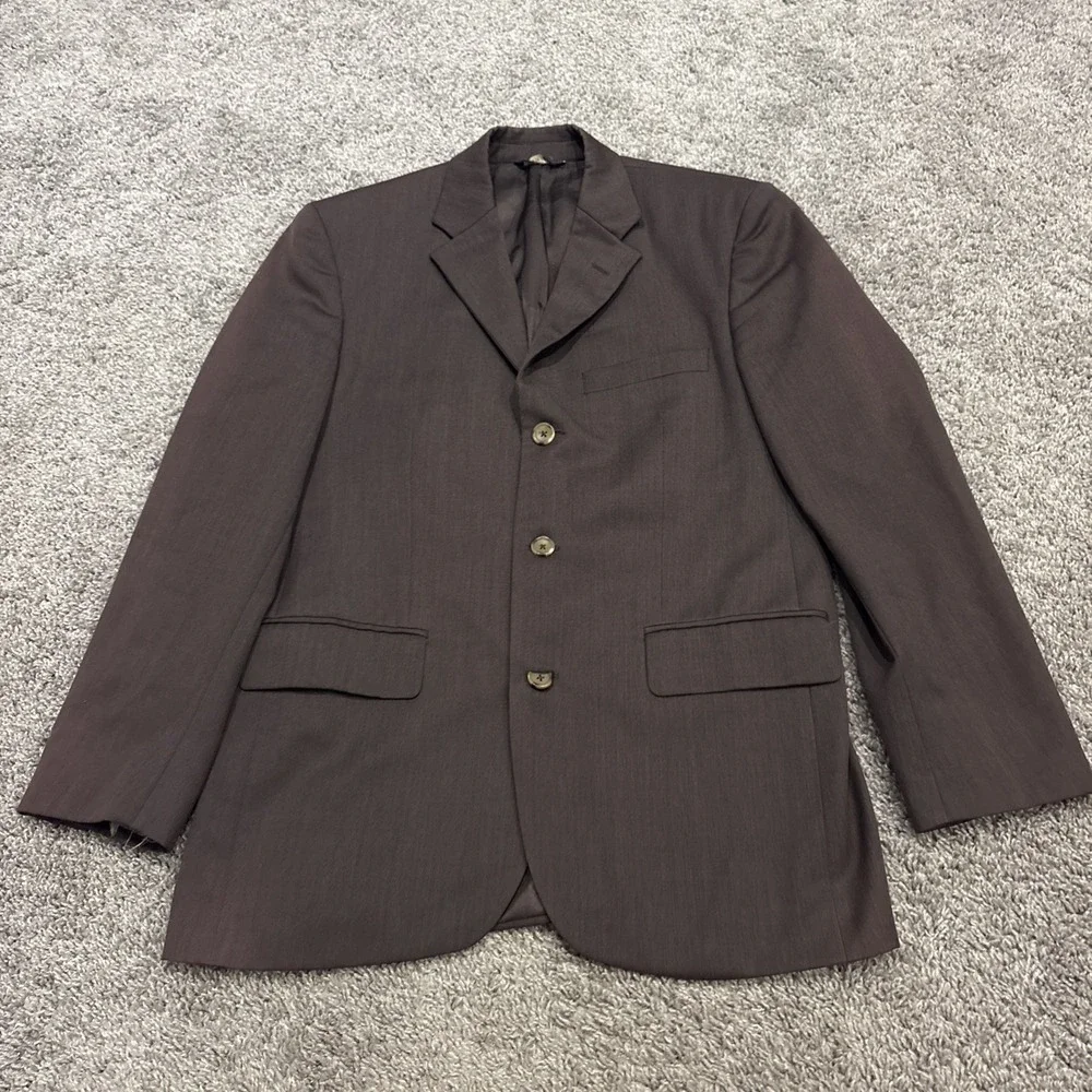 Banana Republic Blazer Men's 38S Brown 100% Wool 3-Button Lined Suit Jacket Wove
